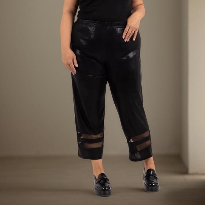 pantalon 7 8 taille élastique femme noir chic vetement ample pour femme