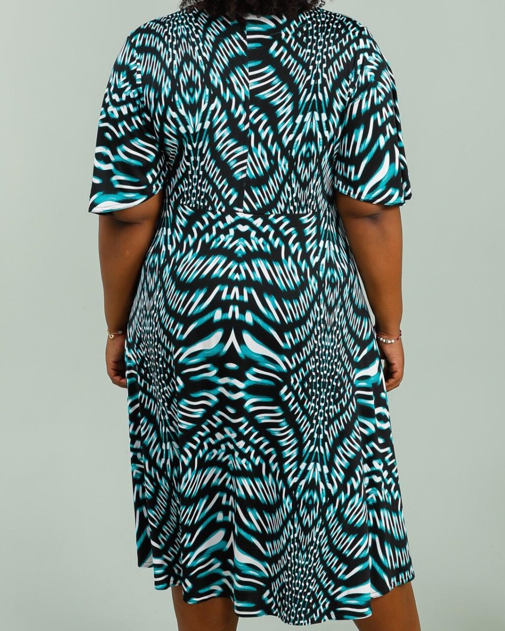 Chic fluide imprimé et manches courtes| robe femme trapèze​ grande taille 44 à 60