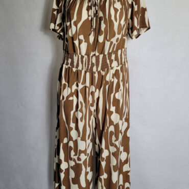 Combinaison femme grande taille chic manches courtes et col rond élastique