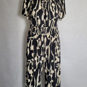 Combinaison pantalon femme grande taille chic beige et noir