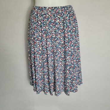 Jupe taille elastique grande taille femme avec petit motif et coupe évasée conviens pour senior femme