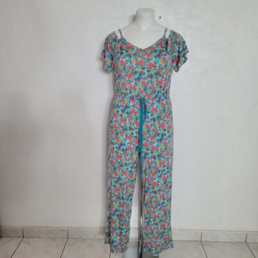 combinaison curvy​ femme fleurie fluide manches courtes