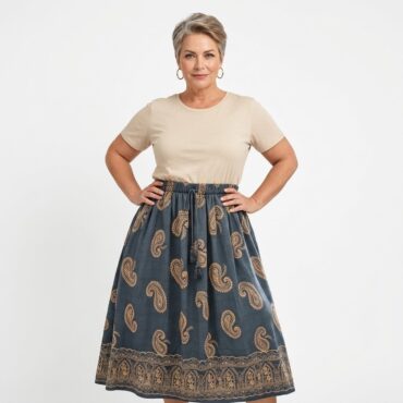 Large choix de jupes courtes évasées fluide avec ceinture élastique confortable disponible jusqu'a la taille 58