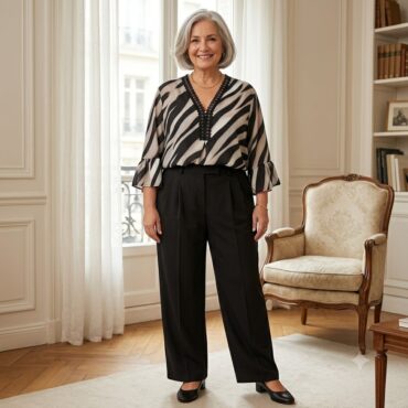 femme ronde plus de 60ans portant ensemble haut et bas femme chic
