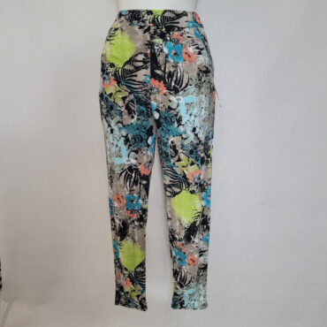 pantalon fluide femme petite avec motif tendance et taille élastique 2 poches laterale