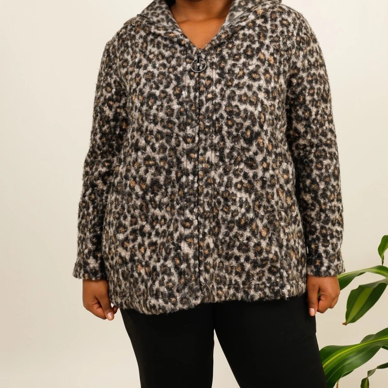 veste leopard femme capuche femme. vetements femmes grandes tailles originaux