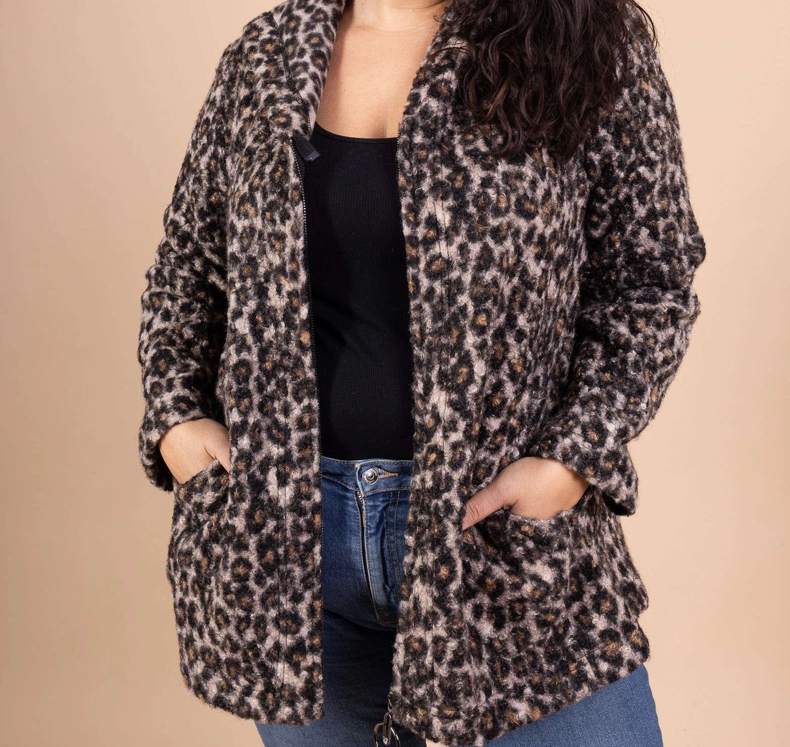 Casual à bouclette | Veste leopard femme | grande taille – Image 2