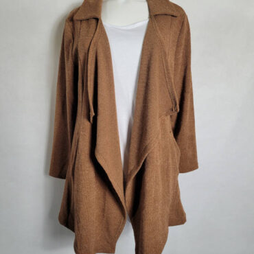 Gilet long chaud femme, Gilet long en laine pour femme ronde.