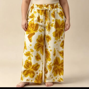 jupe culotte longue femme grande taille floral ocre