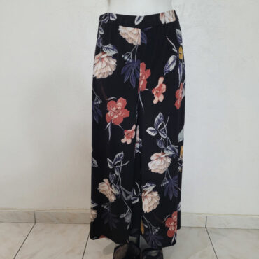 Jupe culotte longue​ fleurie taille haute