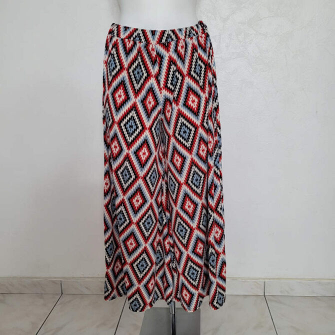pantalon ample taille haute femme avec motif ethnique