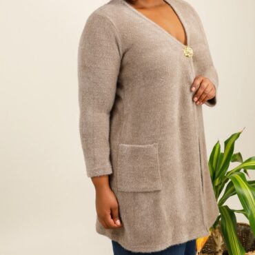 Gilet long en laine pour femme