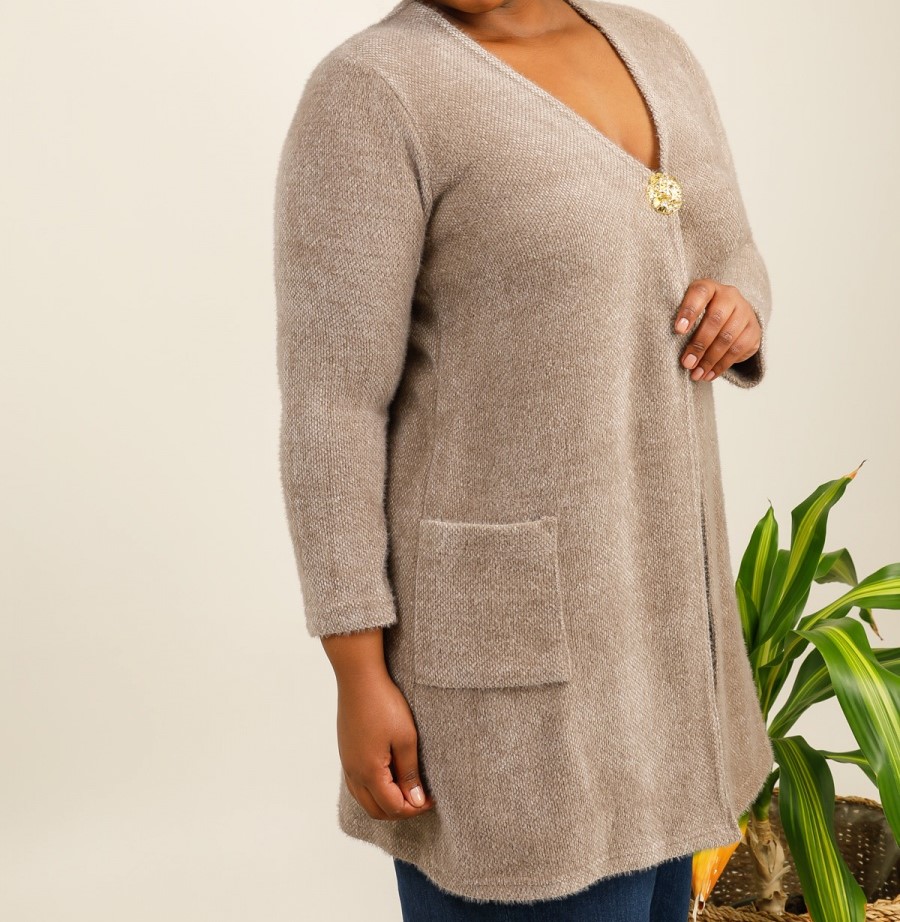 Gilet long en laine pour femme