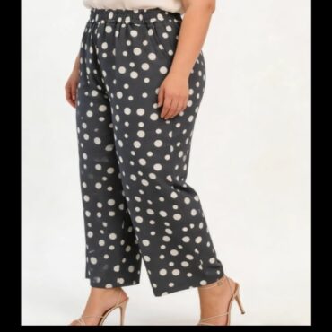 pantalon palazzo femme ronde motif à pois