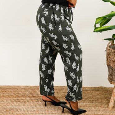 pantalon ample taille haute femme motif floral | vetements femmes grandes tailles originaux jusqu'au 58