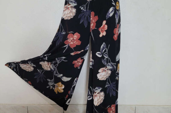 pantalon Jupe culotte longue​ fleurie fluide taille élastique chic