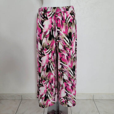 pantalon palazzo grande taille​ fluide ample taille haute motif floral