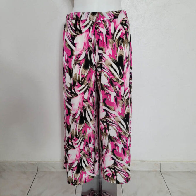 pantalon palazzo grande taille​ fluide ample taille haute motif floral | vetements femmes grandes tailles originaux​