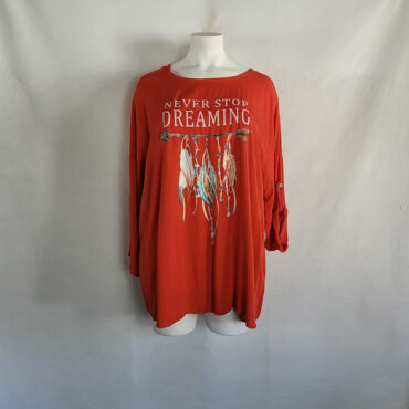 tee shirt manches longues femme​ col rond et tissu fluide avec motif original