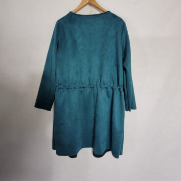 veste suedine femme vert vus de dos