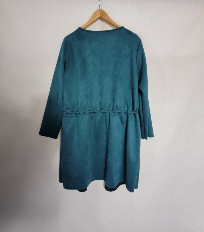 veste suedine femme vert vus de dos