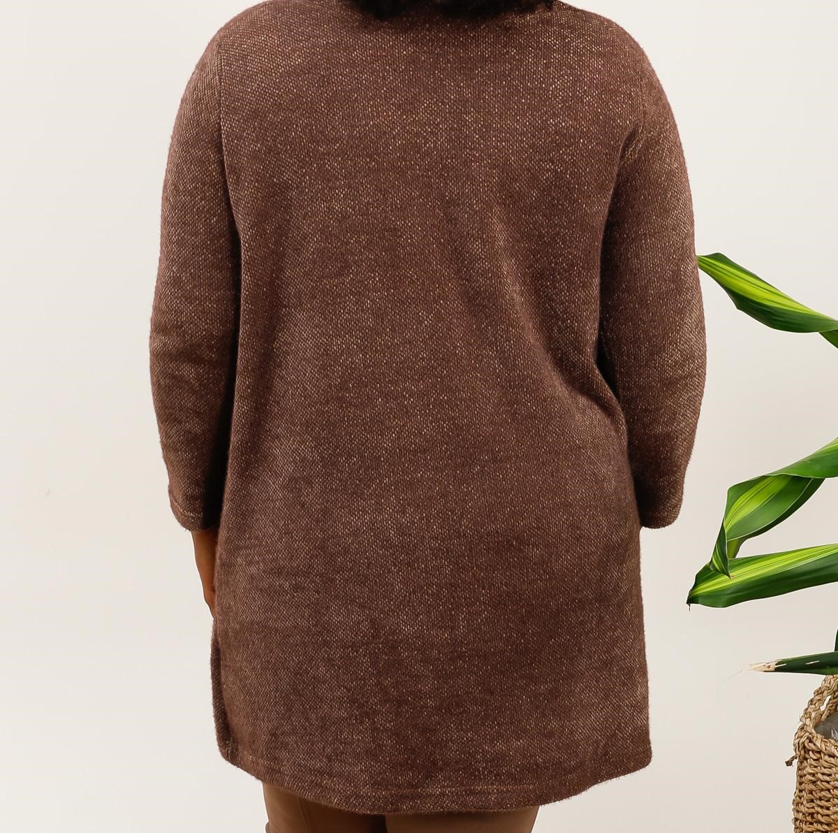 46-58 | Cardigan marron | vetement femme original grande taille – Image 2