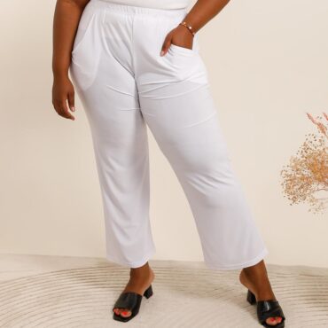 Palazzo stretch taille élastique| pantalon fluide femme ronde