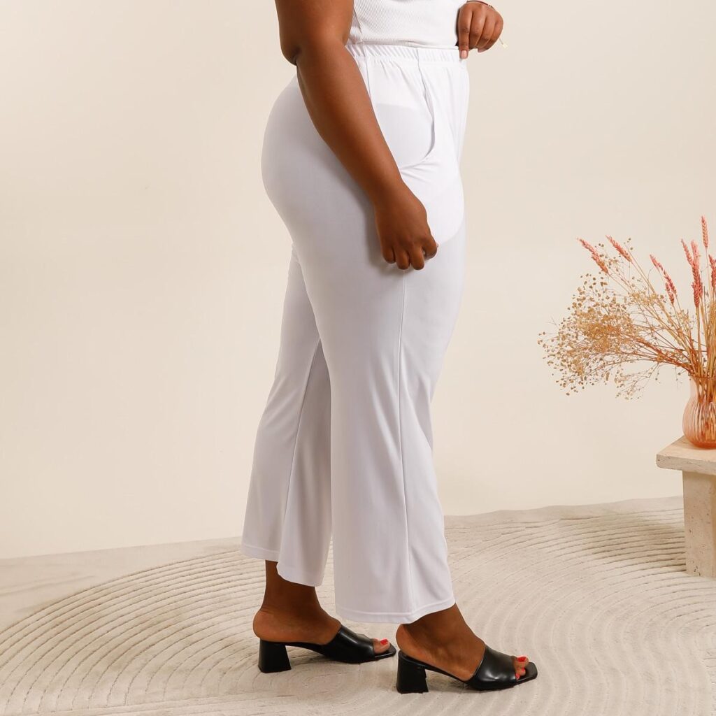 Palazzo stretch taille élastique| pantalon fluide femme ronde taille 44 à 58