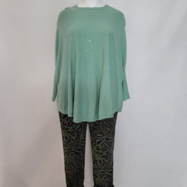 look femmes rondes association pull fin et pantalon motif leopard