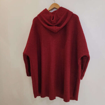 manteau femme grande taille hiver drap de laine rouge manches longues