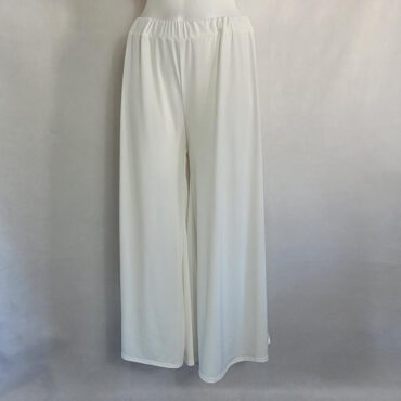 pantalon fluide femme ronde large style palazzo blanc avec taille elastique