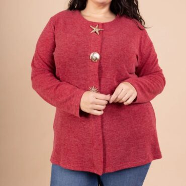 pull oversize rouge femme col rond manches longues fabrication française