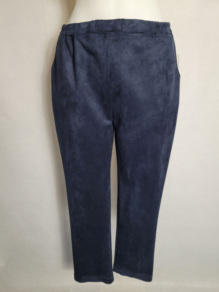 Pantalon En Daim Vintage Agnès B - Bleu Marine Taille 40 - Occasion Très Bon État