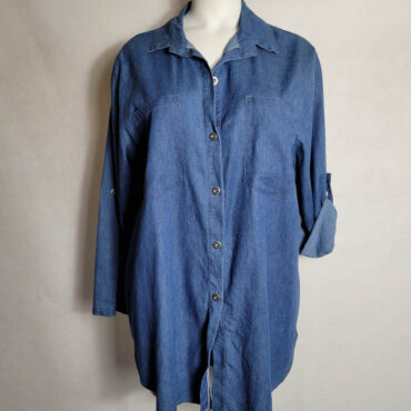 chemise en jean oversize femme ronde | chemises femmes manches longues | vêtements grandes tailles