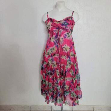 robe bretelles longue​ femme voile fleurie