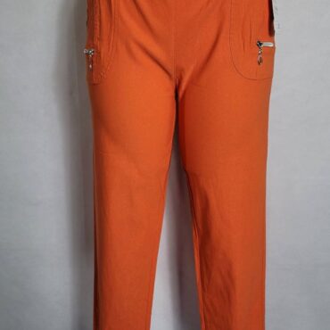 pantalon droit femme taille haute ceinture élastique confectionné dans une matière extensible confortable, il offre un bon maintien sans être oppressant. couleur orange Polyvalent: Il peut être porté avec différents types de hauts : crop tops, t-shirts rentrés, chemises boutonnées ou blouses fluides conviens pour senior . vêtements originaux femme grande taille