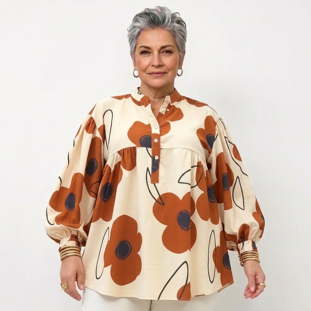 Femme plus de 50ans vêtu de haut manche longue femme