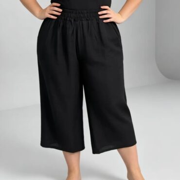 bermuda femme grande taille noir fluide