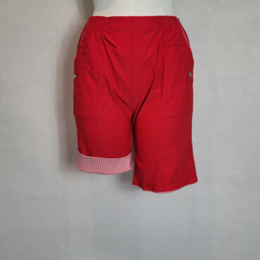 short rouge femme ceinture élastique ultra confortable disponible jusqu'à la taille 54