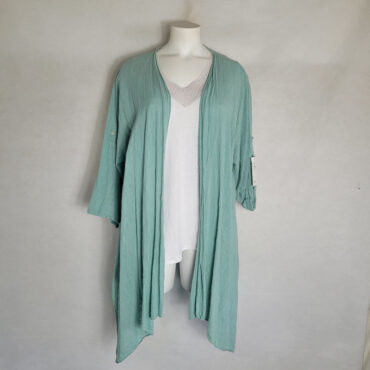 gilet long oversize femme grande taille coupe ample et manches courte ajustables