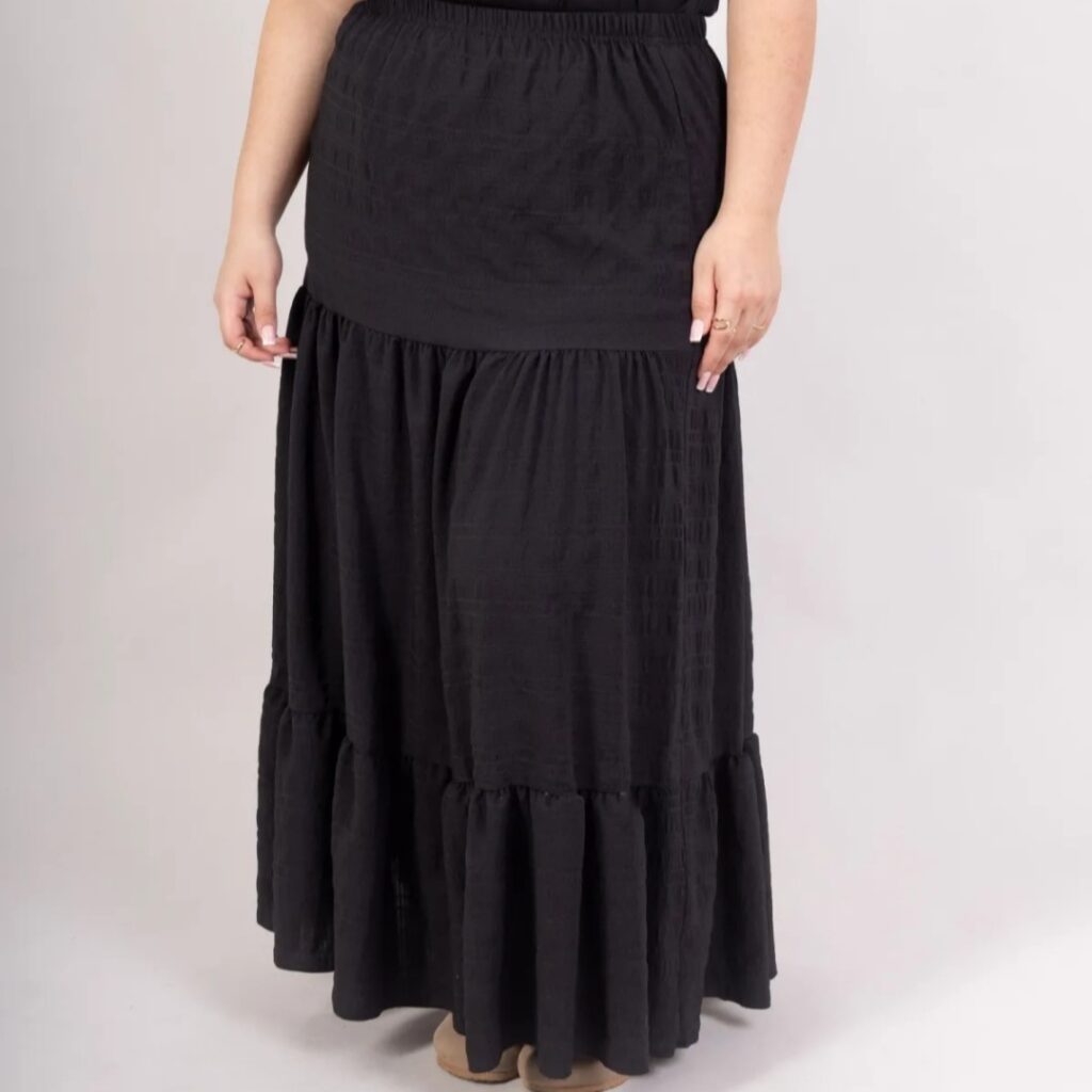 jupe noir longue femme pour forte