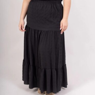 jupe noir longue femme pour forte