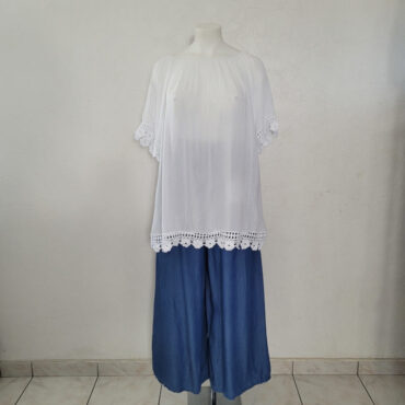 ensemble pantalon large et haut femme grande taille