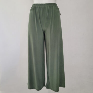 pantalon large kaki fluide taille élastique pour femme moderne