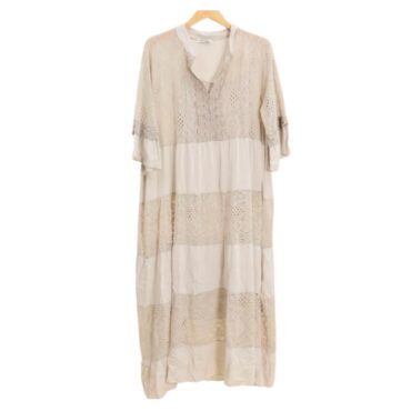 robe dentelle femme beige mi longue grande taille Look bohème chic femme ronde