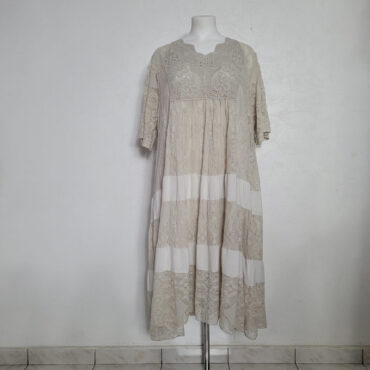 robe dentelle femme beige mi longue grande taille