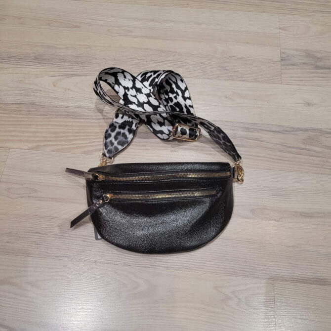 sac banane bandoulière banane femme noire