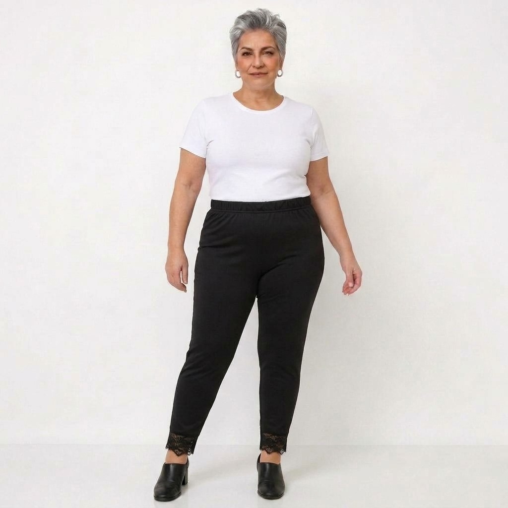 legging dentelle porté par femme plus de 50ans