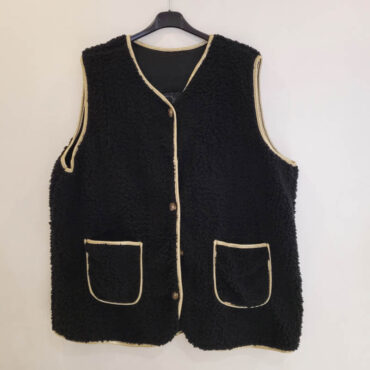veste sans manche bouclette pour femme grandes tailles 2 poches