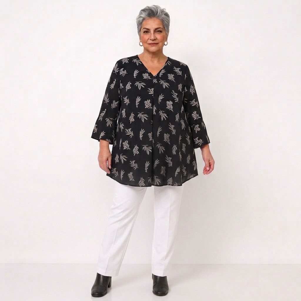 ensemble pantalon chic pour femme leger pour été | Vetement femme agee pour le quotidien pantalon femme ceinture élastique Ensemble pantalon tunique mariage grande taille femme porté par senior de plus de 60 ans